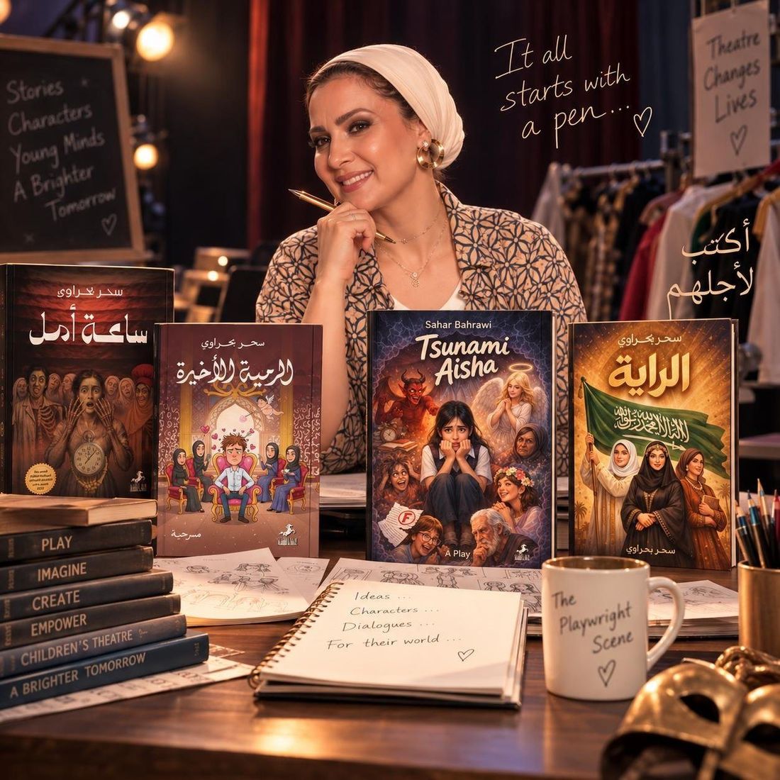 Sahar with her published works